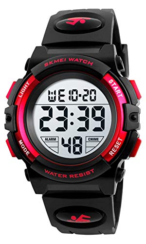 Dreamingbox Birthday Gifts for 6-12 Years Old Boys, Waterproof Sports Watches for Boys Digital Watches for Boys Kids Watches Easter Birthday Gifts for 6-13 Year Old Boys Girls Red