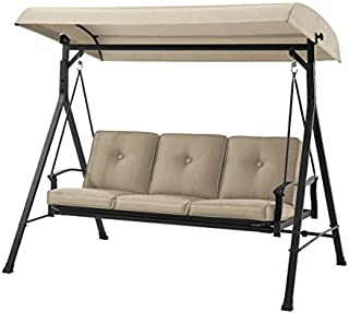 Mainstay 3 Seat Porch & Patio Swing (3-Porch Swing, Tan)