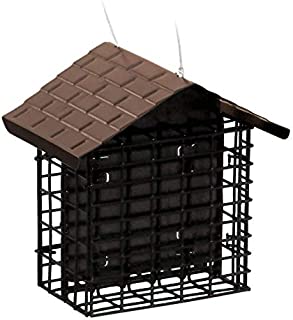 More Birds 38070 Stokes Select Double Feeder with Metal Roof, Two Suet Capaci, Cakes, Black