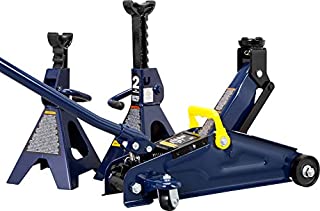 TCE AT82001U Torin Hydraulic Trolley Service/Floor Jack Combo with 2 Jack Stands, 2 Ton (4,000 lb) Capacity, Blue