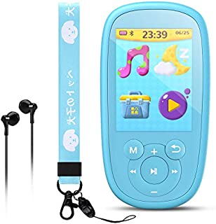 AGPTEK MP3 Player for Kids, Children Music Player with Bluetooth, Built-in Speaker 8GB, 2.4 Inch Color Screen, Support FM Radio, Video, Voice Recorder, Expandable Up to 128GB,Blue