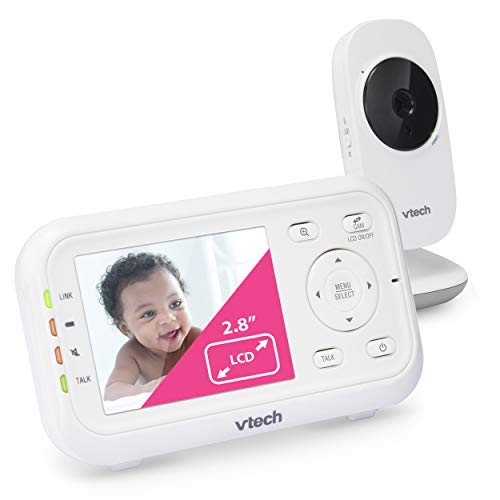 VTech VM3252 Video Baby Monitor with 1000ft Long Range, Auto Night Vision, 2.8 Screen, 2-Way Audio Talk, Temperature Sensor, Power Saving Mode, Lullabies and Wall-mountable Camera with bracket