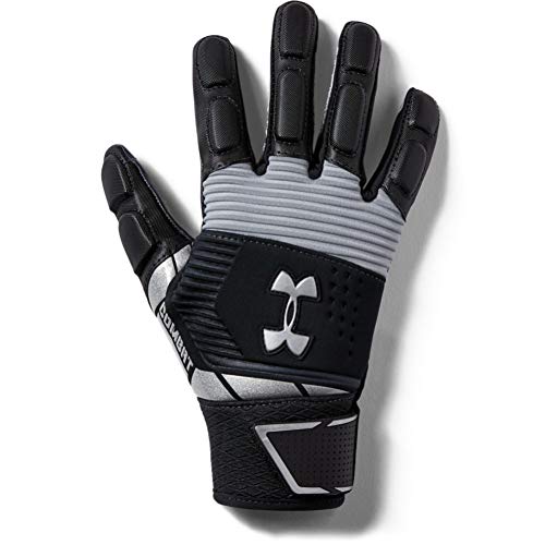 Under Armour Boys' Combat Yth Football Gloves , Black (001)/White , Youth Large