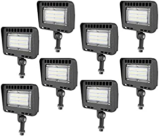 Lightdot 70W Outdoor LED Flood Security Light with Photocell (70W Eqv 300w)5000K Adjustbale Angel Required for Illuminating Flagepole/Garden/Tree/Yards/Advertising Boards(8 Pack)