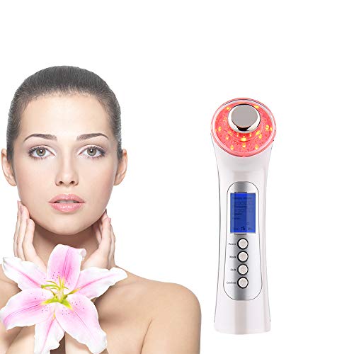 LED Light Therapy & Ultrasonic Facial Cleanser, XNUO 5 in 1 Red-Blue-Green Light Therapy Device for Acne & Wrinkle, Ion Face Massager, Skin Lightening, Anti-Aging, Skin Rejuvenation, USB Rechargeable