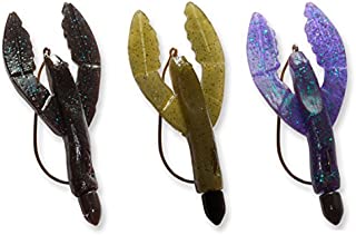 C TO C BAIT COMPANY Mendota Rig Craw Fishing Lure Variety Pack  Freshwater or Saltwater Use, Plastic (Black/Blue, Green Pumpkin/Black, Black Grape/Green)