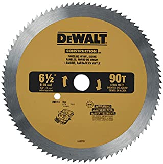 DEWALT 6-1/2-Inch Circular Saw Blade for Paneling/Vinyl, 90-Tooth (DW9153),Yellow