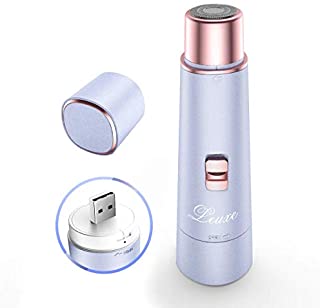 Facial Hair Removal, Leuxe USB Rechargeable Waterproof Hair Remover Women's Electric Shaver Razor for Peach Fuzz Chin Cheek Upper Lip