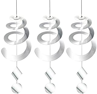 Chephon Bird Repellent Spiral Reflectors with Reflective Scare Discs - Decorative Bird Deterrent Device to Scare Birds Away Like Woodpeckers, Pigeons and Geese - 3 Pack with Free Hooks