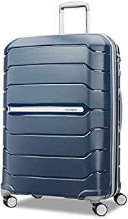 Samsonite Freeform Hardside Expandable with Double Spinner Wheels, Navy, Checked-Large 28-Inch