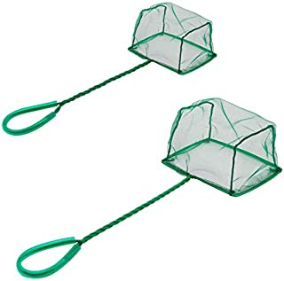 Pawfly Aquarium Fish Net Set Fish Catch Nets with Plastic Handle, 6-Inch and 4-Inch Pack