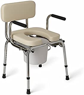 Medline Heavy Duty Padded Drop-Arm Commode