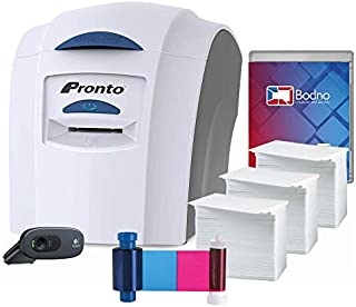 Magicard Pronto ID Card Printer & Super Supplies Package with Bodno ID Software, Camera, 300 Cards and 300 Print Ribbon - Bronze Edition
