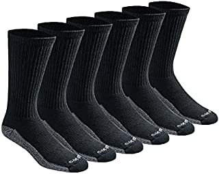 Dickies Men's Dri-tech Moisture Control Crew Socks Multipack, Black (6 Pairs), Shoe Size: 6-12