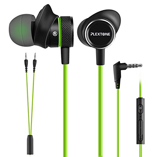 Innens Wired Earbuds in Ear Headphone with Mic and Volume Control for Gaming, 3.5MM Noise Cancelling Stereo Bass Gaming Earbuds for iPhone, Smartphone, Nintendo Switch, PS4, Xbox One, iPad, PC(Green)