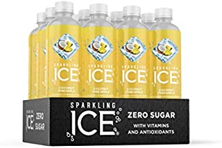 Sparkling Ice, Coconut Pineapple Sparkling Water, with Antioxidants and Vitamins, Zero Sugar, 17 fl oz Bottles (Pack of 12)