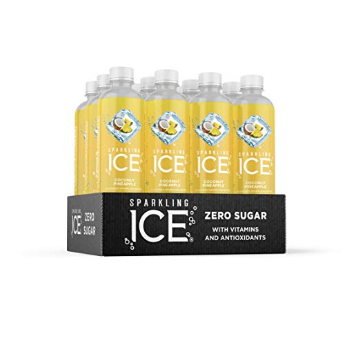 Sparkling Ice, Coconut Pineapple Sparkling Water, with Antioxidants and Vitamins, Zero Sugar, 17 fl oz Bottles (Pack of 12)