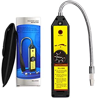 FAVORCOOL WJL-6000 Freon Leak Detector with Free Pouch Halogen Leak Detection Tool Refrigerant Gas Leakage Tester HVAC A/C Air Conditioner R22 R410A R134A CFCs HCFCs HFCs Detects High Accuracy