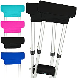 Vive Crutch Pads - Padding for Walking Arm Crutches - Universal Underarm Padded Forearm Handle Pillow Covers for Hand Grips - Soft Foam Armpit Bariatric Accessories for Adults, Kids (1 Black Pair)