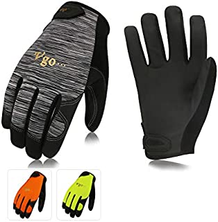 Vgo 3 Pairs High Dexterity Touchscreen PU Leather Work Gloves Multipurpose(Size L,3Colors,PU8718)