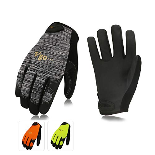 Vgo 3 Pairs High Dexterity Touchscreen PU Leather Work Gloves Multipurpose(Size L,3Colors,PU8718)