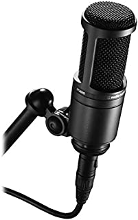 Audio-Technica AT2020 Cardioid Condenser Studio XLR Microphone, Black, Ideal for Project/Home Studio Applications