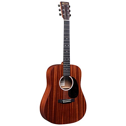 Martin Guitar DJr-10E Dreadnought Junior Acoustic-Electric Guitar with Gig Bag, Sitka Spruce Sapele Construction, D Junior-14 Fret (000 Depth)