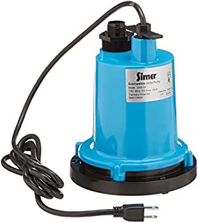 Simer 2300-04 1/4 HP Submersible Utility Pump, Geyser Classic, Heavy-duty Cast Aluminum, Includes Garden Hose Adapter, 1-1/4