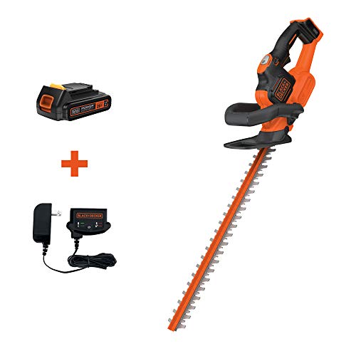 BLACK+DECKER 20V MAX Cordless Hedge Trimmer with Power Command Powercut, 22-Inch (LHT321FF)