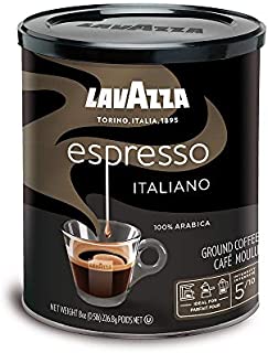 Lavazza Espresso Italiano Ground Coffee Blend, Medium Roast, 8-Ounce Cans, Pack of 4 (Packaging May Vary)