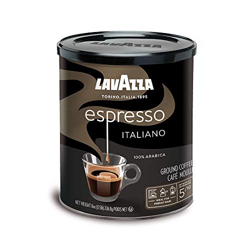 Lavazza Espresso Italiano Ground Coffee Blend, Medium Roast, 8-Ounce Cans, Pack of 4 (Packaging May Vary)