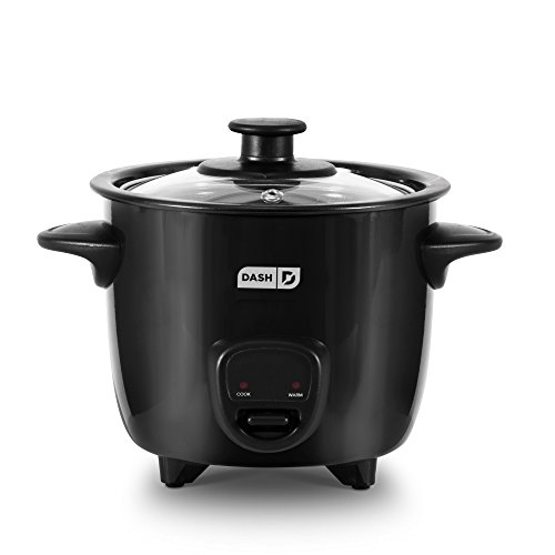 Dash DRCM200BK Mini Rice Cooker Steamer with Removable Nonstick Pot, Keep Warm Function & Recipe Guide, Black