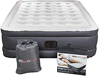 Fox Air Beds - Air Mattress with Built-in Pump Size for Guests, Inflatable Double High Elevated Air Bed with Comfortable Top, Raised 18