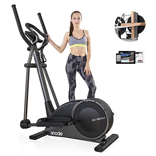 SNODE Low Impact Magnetic Elliptical Machines for Home Use with Bluetooth APP - Elliptical Home Workout Equipment with 32 Level Resistance,Pulse Tension, Intelligent Workout App, LCD Display