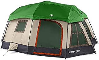 Tahoe Gear Ozark TGT-OZARK-16-D Large 16 Person 3 Season Family Camping Cabin Tent, Brown