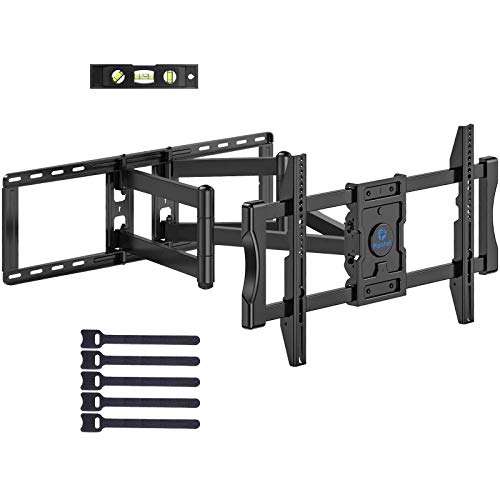 TV Wall Mount Bracket Full Motion Swivel Articulating for Most 37 - 90 inch OLED QLED LCD 4K Flat Curved TV with 29 Inch Long Extension Arm Fits 24 Inch Studs Max VESA 600x400mm to 132lbs by Pipishell