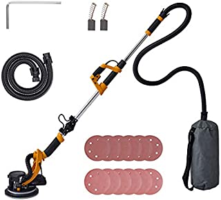 CO-Z 800W Folding Drywall Sander w Extendable Handle Vacuum & 12 Sanding Discs | Orbital Sander w LED Light Dust Collector | 6 Speed Drywall Power Tool for Woodworking Home Improvement