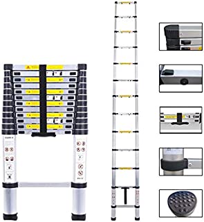 Telescopic Ladder Aluminum Extension Telescoping Ladder Foldable Extend and Climb Ladder EN131 Standard(4.5M/15Ft)