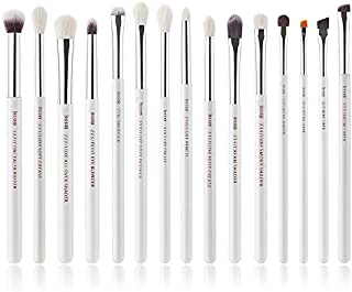 Jessup 15Pcs Pearl White/Silver Professional Makeup Brushes Set Make up Brush Tools kit Cosmetics Tools Eye Liner Shader Wood Handle Natural-synthetic Hair Brushes T237