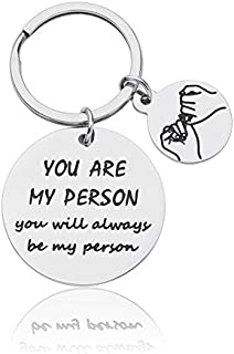 Best Friend Keychain for Women Men Teen Girls You Are My Person Couple Gifts for Boyfriend Girlfriend Wife Husband Birthday Valentines Wedding Friendship Key Ring Pendant for Bff Sisters Bestie