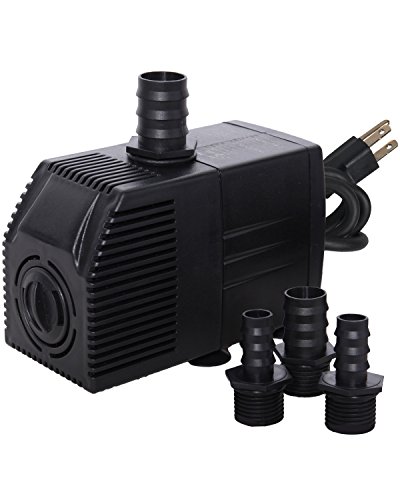 Simple Deluxe LGPUMP290G 290 GPH Submersible Pump with 6' Cord for Fish Tank, Hydroponics, Fountains, Ponds, Statuary, Aquariums