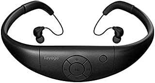 Tayogo 8GB Waterproof MP3 Player, IPX8 Swimming Waterproof Headphones Work for 6-8 Hours Underwater 3 Meters with Shuffle Feature - Black