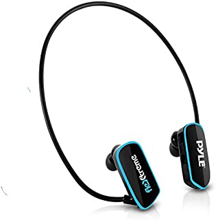 Waterproof MP3 Player Swim Headphone - Submersible IPX8 Flexible Wrap-Around Style Headphones Built-in Rechargeable Battery USB Connection w/ 4GB Flash Memory & Replacement Earbuds - Pyle PSWP6BK