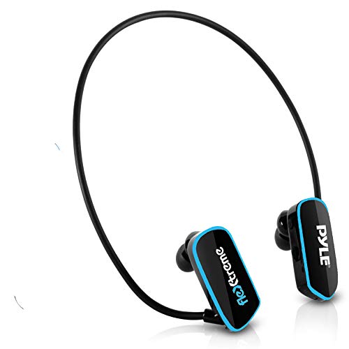 Waterproof MP3 Player Swim Headphone - Submersible IPX8 Flexible Wrap-Around Style Headphones Built-in Rechargeable Battery USB Connection w/ 4GB Flash Memory & Replacement Earbuds - Pyle PSWP6BK