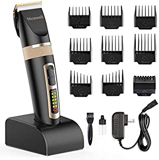 Nicewell Hair Clippers for Men Kids, 2-Speed Cordless Hair Trimmer Grooming Haircut Kit with Charge Station and 9 Attachment Guide Combs