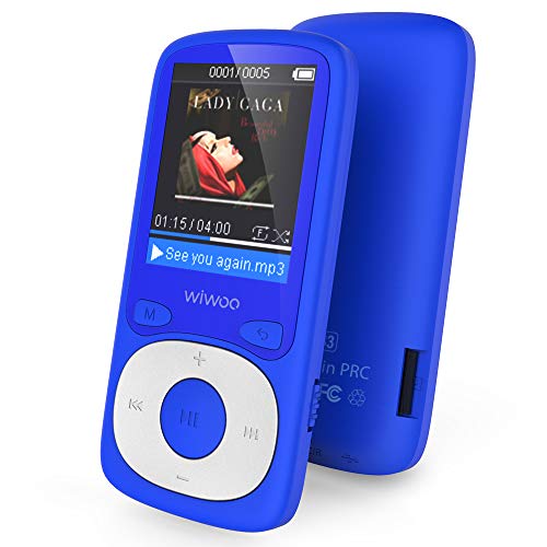 MP3 Player, Wiwoo 16GB MP3 Player with FM Radio Voice Recorder HiFi Lossless Sound MP3 Player for Sport Running, Expandable up to 128GB (Blue)