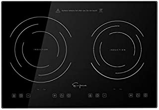 Empava IDC12B2 Horizontal Electric Stove Induction Cooktop with 2 Burners in Black Vitro Ceramic Smooth Surface Glass 120V, 12 Inch