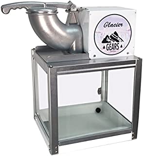 Glacier Gears Professional 1/3 HP motor Snow Cone Machine Sno Cone Maker + Scoop and ice scoop with tempered glass and steel construction that is made in USA.