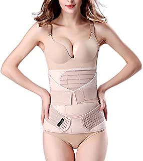 3 in 1 Postpartum Support - Recovery Belly/waist/pelvis Belt Shapewear Slimming Girdle, Beige, One Size