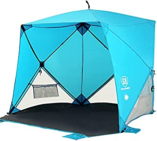 EVER ADVANCED Pop Up Beach Tent Travel Sun Shelter for 2-3 Person, Easy Setup Portable Tents Waterproof Sun Shade Cabana Canopy with Carry Bag UPF 50+ Sunshade Outdoor, Blue